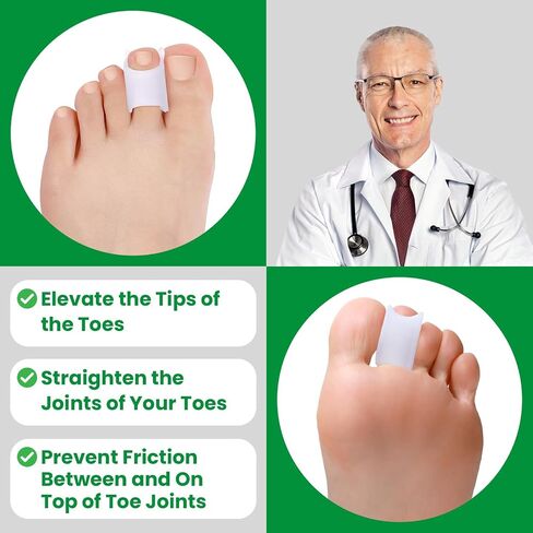Bukihome Hammertoe Corrector - 6 Pack Toe Straightener to Curled Toes, Broken toe, Bunion Corrector for Women and Men, Small Size (Clear) in Kuwait