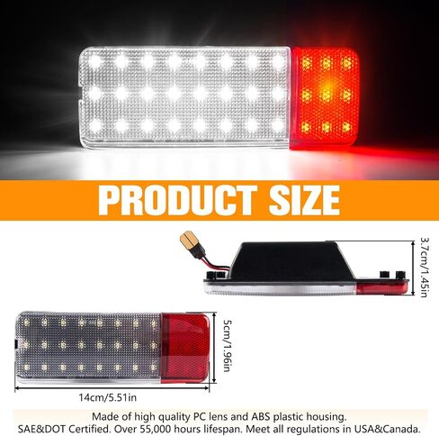 GemPro LED Interior Door Pannel Lights for 1992-1996 Ford F150 F250 Bronco, 92-97 F350 Door Reflector Courtesy Lamps 2PCS (Red&White) in Saudi Arabia
