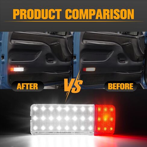 GemPro LED Interior Door Pannel Lights for 1992-1996 Ford F150 F250 Bronco, 92-97 F350 Door Reflector Courtesy Lamps 2PCS (Red&White) in Saudi Arabia