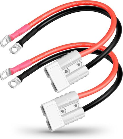 50 amp بطارية Quick Connect/Disconnect Connector 7Awg 50a SB50 Anderson Connector Calbate Cable to O Ring Terminal 12V-72V Harness Tlucn Slup for Car Winch Trailer ، Forklift 1Pair in Kuwait
