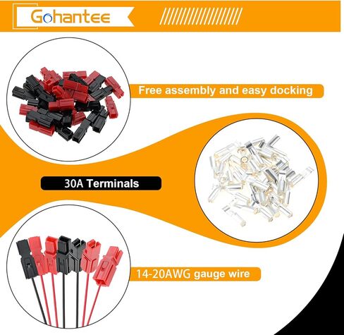 Gohantee 15amp Power Battery Connectors متوافقة مع موصلات PowerPoles Andersons ، مجموعة موصل الطاقة المعيارية للبطاريات ، موصلات مفصلات سريعة. in Kuwait