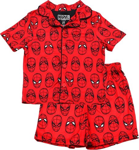 Marvel Spiderman Pajamas for Boys ، 2 قطعة Spiderman PJS للأولاد الصغار ، مجموعة قصيرة من الأكمام القصيرة والاختصار ، الحجم 4T الأحمر in Saudi Arabia