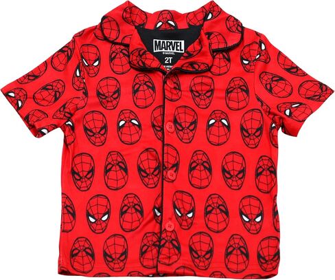Marvel Spiderman Pajamas for Boys ، 2 قطعة Spiderman PJS للأولاد الصغار ، مجموعة قصيرة من الأكمام القصيرة والاختصار ، الحجم 4T الأحمر in Saudi Arabia