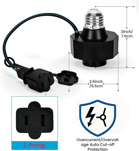 محول شاحن الكاميرا في الهواء الطلق مقبس الإضاءة محول USB مقبس الإضاءة الذكي مقبس المصباح محول USB، منافذ USB مقبس الضوء 5 فولت = 1.5 أمبير (غير متضمنة المصابيح الذكية) (قطعتين) in Kuwait