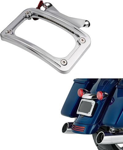 TCMT Curved License Plate Mount Frame W/Light Fit For Harley Road Glide FLTRX Street Glide FLHX 2010-2023 Road King Special FLHRXS 2017-2025 in Kuwait