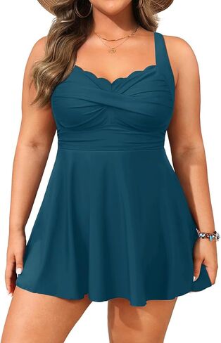 Aqua Eve Plus Size Swim Dress - Two Piece Tankini Tummy Control Bathing Suit with Shorts 2025 Swimsuit in Saudi Arabia