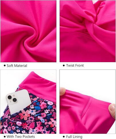 Tankini Swimsuits for Women-Two Piece Tummy Control Bathing Suit with Pocketed Shorts Twist Knot Swimwear 2025 in Saudi Arabia