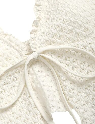 seamoly Women's Tankini Sets Tie Front Ruffle Bikini Set High Cut Thong Two Piece Swimsuit Floral Gingham Bathing Suit in Kuwait