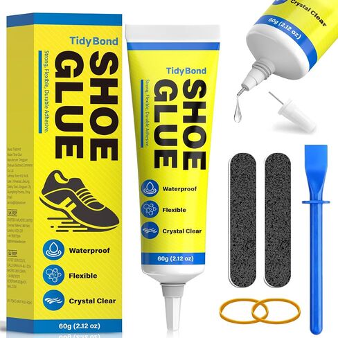 Shoe Glue, Shoe Repair Adhesive Flexible, Waterproof, Clear, Super Strong Glue for Soles, Sneakers, Boots, Leather, Handbags, Soles, Heels - Works on Leather, Rubber, Vinyl, Canvas - 0.7oz x 2 in Saudi Arabia