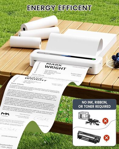 طابعات ASprink M832 المحمولة اللاسلكية للسفر - طابعة حرارية بدون حبر 300 نقطة في البوصة للاستخدام المنزلي - طابعة بلوتوث صغيرة، طابعة محمولة مدمجة، متوافقة مع iOS وAndroid والكمبيوتر المحمول - أسود in Kuwait