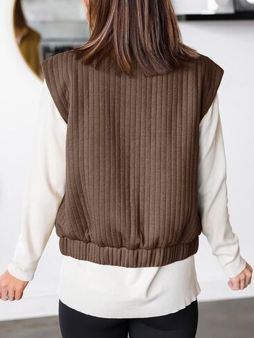 Tankaneo Womens Quilted Vest Sest Sheip up up jackets uterwear fall spring strendy lightweight coat in Saudi Arabia