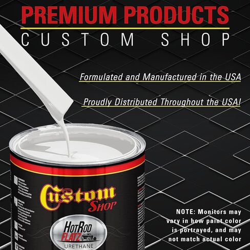 متجر مخصص - Arctic White - Hot Rod Flatz Flat Matte Matte Satin Urethane Auto Paint - Complete Quart Paint Kit - احترافية منخفضة للسيارات ، طلاء شاحنة السيارة ، 4: 1 نسبة مزيج in Saudi Arabia