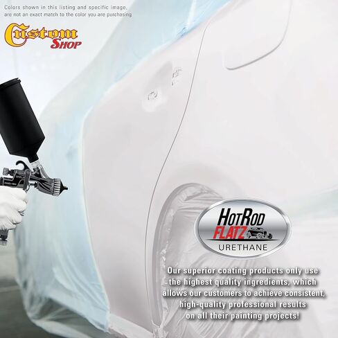 متجر مخصص - Arctic White - Hot Rod Flatz Flat Matte Matte Satin Urethane Auto Paint - Complete Quart Paint Kit - احترافية منخفضة للسيارات ، طلاء شاحنة السيارة ، 4: 1 نسبة مزيج in Saudi Arabia