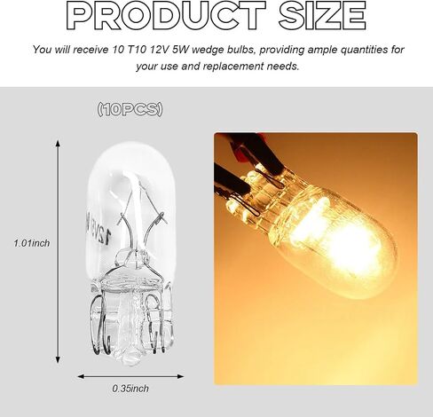 10pcs T10 Car Foot Foot Light Mini Light ، 168 192 12V 5W Low Power عرض الهالوجين مؤشر مؤشر ، in Saudi Arabia