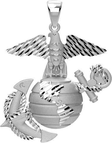 XLARGE 925 Sterling Silver US Marine Corps Eagle ، Anchor & Globe Indant in Saudi Arabia