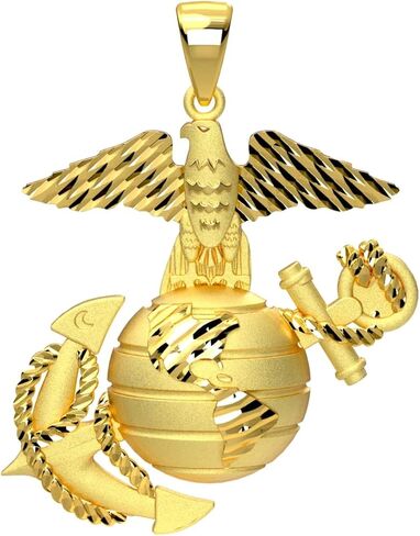 XLARGE 925 Sterling Silver US Marine Corps Eagle ، Anchor & Globe Indant in Saudi Arabia