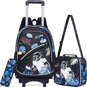 Meetbelify Backpack with Wheels for Boys Rolling Backpack Kids School Bag with Lunch Box Set for Elementary Student Travel Suitcase Laptop Luggage for Boys Age 6-8 in Kuwait