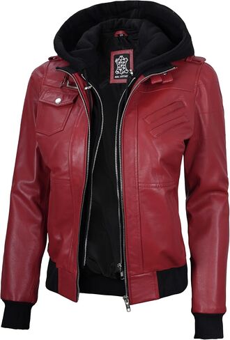 Blingsoul Leather Jacket Women - Real Lambskin Womens Leather Jackets With hood in Kuwait