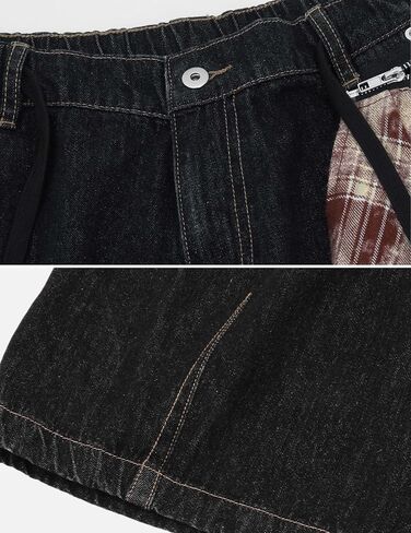 Aelfric Eden Detachable Kerchief Baggy Longline Jorts Casual Denim Shorts Y2K Streetwear Unisex Jean Shorts in Saudi Arabia