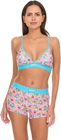 The Smurfs Women’s Sports Bra & Boxer Briefs Underwear Set - Triangle Bra with Adjustable Straps & Removable Pads in Kuwait