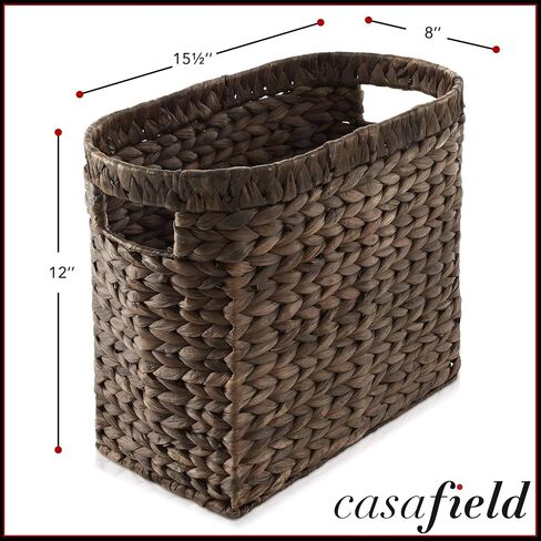 حامل مجلة Casafield المنسوجة مع مقابض ، إسبرسو - سلة تخزين صفير المياه للحمام وغرفة المعيشة ومكتب منزلي in Kuwait
