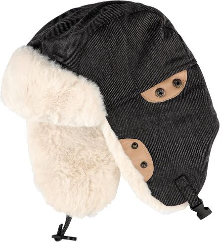 Trapper Hat Russian Ushanka Tropper Hats Winter Warm Thick Fleece Lined Earflap Cap for Women Men in Saudi Arabia