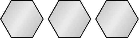 Kate and Laurel Rhodes Modern Hexagon Wall Mirror Set, 3 Pieces Black, Chic Geometric Mirror for Wall in Saudi Arabia