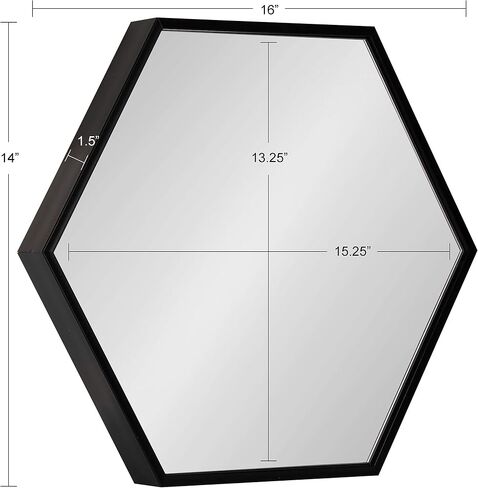 Kate and Laurel Rhodes Modern Hexagon Wall Mirror Set, 3 Pieces Black, Chic Geometric Mirror for Wall in Saudi Arabia