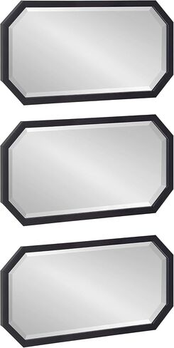 Kate و Laurel Laverty Glam Framed Octagon Mirror ، مجموعة من 3 ، مجموعة سوداء وحديثة من المرايا للورود in Saudi Arabia