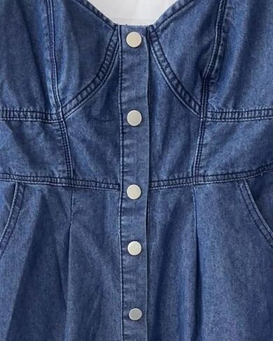 utcoco Denim Dress for Women Sleeveless Button Down Slim Fit Midi Jean Dresses for Women 2025 in Saudi Arabia