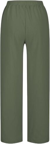 Capri Pants for Women High Waist Workout Yoga Pants Tummy Control Leggings Crop Straight Leg Trousers with Pockets in Saudi Arabia