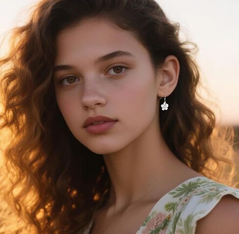 Reffeer Solid 925 Sterling Silver Hawaiian Flower Drop Earrings Plumeria for Women Teens CZ Flower Dangle Earrings Hooks for Spring in Saudi Arabia