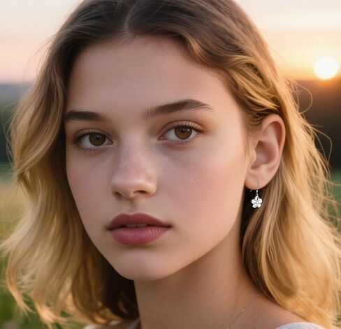 Reffeer Solid 925 Sterling Silver Hawaiian Flower Drop Earrings Plumeria for Women Teens CZ Flower Dangle Earrings Hooks for Spring in Saudi Arabia