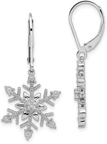 Diamond2Deal 925 Sterling Silver Rhodium Plated Diamond Diamond Snowload Dangling أقراط in Saudi Arabia