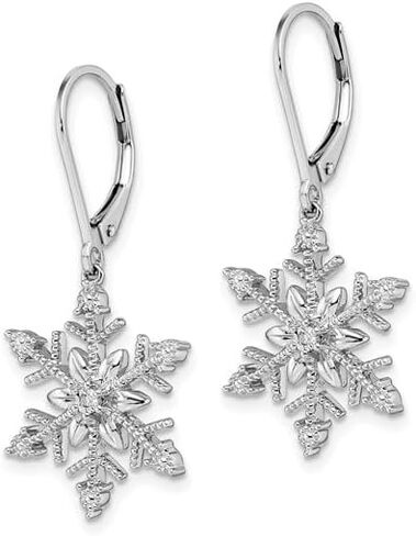 Diamond2Deal 925 Sterling Silver Rhodium Plated Diamond Diamond Snowload Dangling أقراط in Saudi Arabia