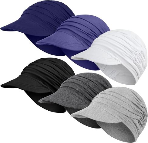6 Pcs Chemo Cancer Hat for Women Breathable Bamboo Newsboy Baseball Cap Soft Headwear for Cancer Patient Hair Loss in Kuwait