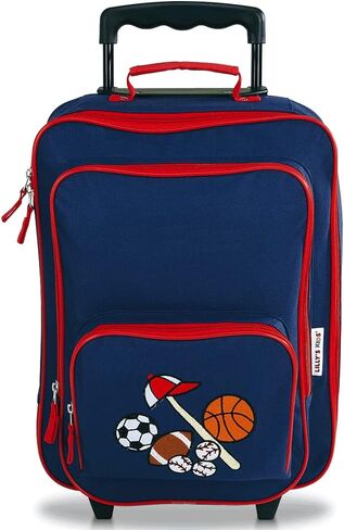 Lillian Vernon Personalized Rolling Luggage for Kids, 5-Pocket Blue Camo Suitcase Set With Clip-On Pouch, Customizable Boys Travel Carrier on Wheels, 5W x 12" L x 20"H in Kuwait