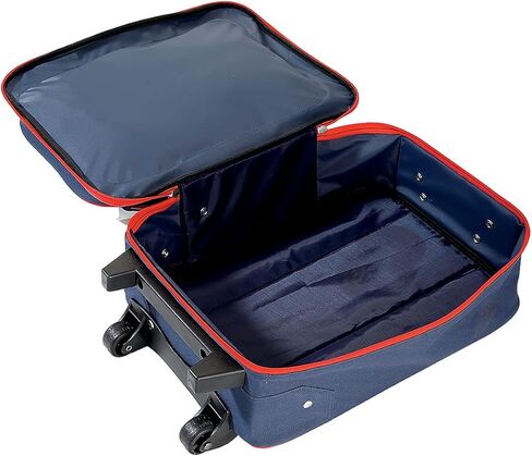 Lillian Vernon Personalized Rolling Luggage for Kids, 5-Pocket Blue Camo Suitcase Set With Clip-On Pouch, Customizable Boys Travel Carrier on Wheels, 5W x 12" L x 20"H in Kuwait