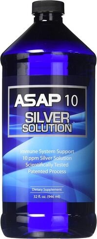 American Biotech Labs - ASAP 10 Silver Solution - Immune System Support, 10 ppm Silver Solution Dietary Supplement - 32 fl. oz. in Saudi Arabia