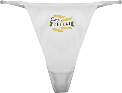 Cafepress Ciao Bella Pasta Classic Thong Intonder ، سراويل داخلية للسيدات in Saudi Arabia
