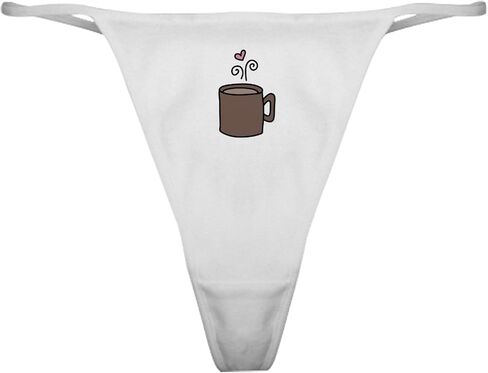 Cafepress Heart Coffee Classic Thong Intonder ، سراويل داخلية للسيدات in Kuwait