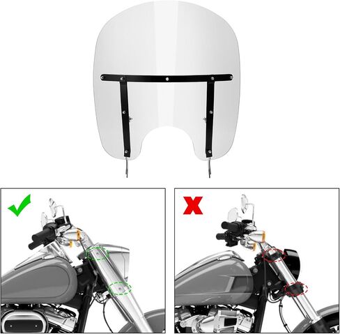 TCMT Detachable Windscreen Windshield Fit For Harley Softail Slim Deluxe Fat Boy Heritage Softail Classic FLS FLSS FLST FLSTC FLSTF FLSTFB FLSTFBS 2000-2017 in Kuwait