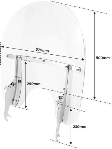 TCMT Detachable Windscreen Windshield Fit For Harley Softail Slim Deluxe Fat Boy Heritage Softail Classic FLS FLSS FLST FLSTC FLSTF FLSTFB FLSTFBS 2000-2017 in Kuwait