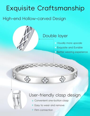 Lucky Bangles Bracelets for Women Moissanite D Color VVS1 14K Gold Plated Bracelet 925 sterling silver Four Leaf Clover Non Tarnish Easily in Saudi Arabia