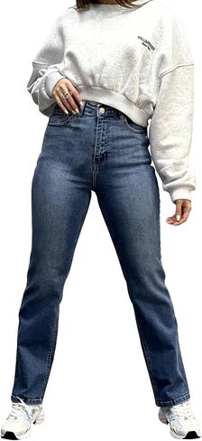 TodTan Women's Skinny Jeans Ripped Mid Rise Stretch Destroyed Denim Pants Jeans in Kuwait