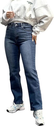 TodTan Women's Skinny Jeans Ripped Mid Rise Stretch Destroyed Denim Pants Jeans in Kuwait