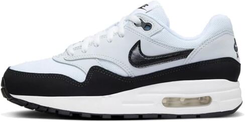 أحذية Nike Air Max 1 Big Kids (DZ3307-106 ، بلاتين أبيض/أسود) 1.5 in Saudi Arabia