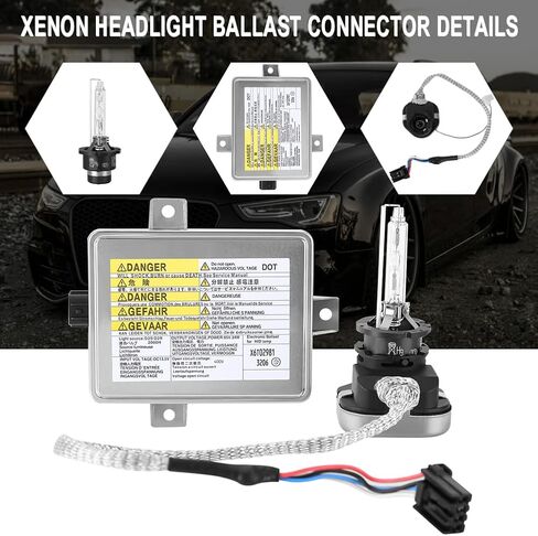 W3T19371 2PCS Xenon HID Headlight Ballast with Igniter & D2S Bulb Replacement for Acura TL TSX ILX ZDX RDX Honda Odyssey Mazda 3 5 CX-9 Mitsubishi Outlander Lancer - Replaces W3T15671 W3T16271 in Kuwait
