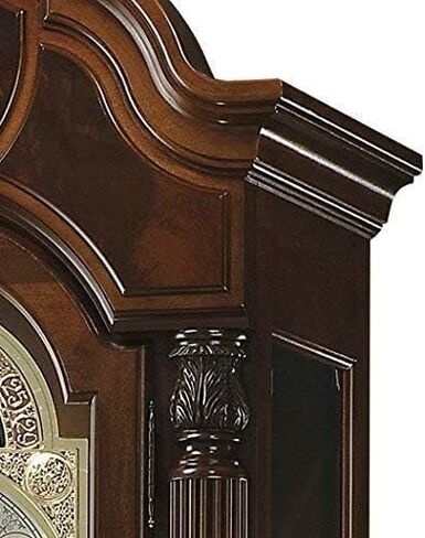Howard Miller Winterhalder II Clofer Clock ، ديكور للإنهاء الخشبي مع علبة مضيئة - عرض تمثيلي مدفوع الكابلات ثلاثية الرصاص ، قوس القمر ، ديكور المنزل العمودي لغرفة النوم وغرفة المعيشة in Saudi Arabia