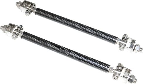 Ikon Motorsports ، قضبان Strut Lip Front Lip + مقدمة متوافقة مع معظم السيارات ، 62 "-66" 3pcs سد الهواء الأمامي ذقن PP طباعة ألياف الكربون على نمط + 2pcs تقويم ألياف الكربون in Kuwait